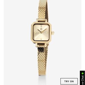 Luxurious Michael Hills Ladies Petite Watch in Gold-Tone Stainless Steel